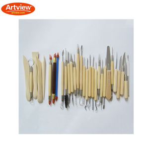 Artview 30Pcs DIY Art Crafts Clay Pottery Tool set Crafts Clay Sculpting Tool kit Pottery & Ceramics Wooden HandleCrafts Clay Sculpting Tool kit Pottery & Ceramics Wooden Handle Modeling Clay Tools