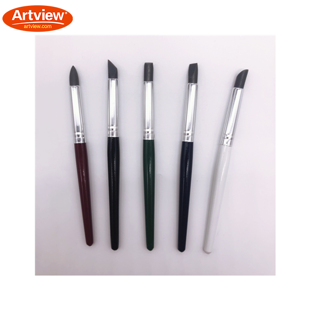 Artview 5pcs Wood Handle Silicone Rubber Clay Shaper Sculpting Polymer Modelling Pottery Tools Set For DIY Crafts