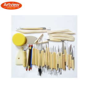 Artview 42Pcs DIY Arts Crafts Clay Sculpting Tools Set Wooden Handle Modeling Clay Tools
